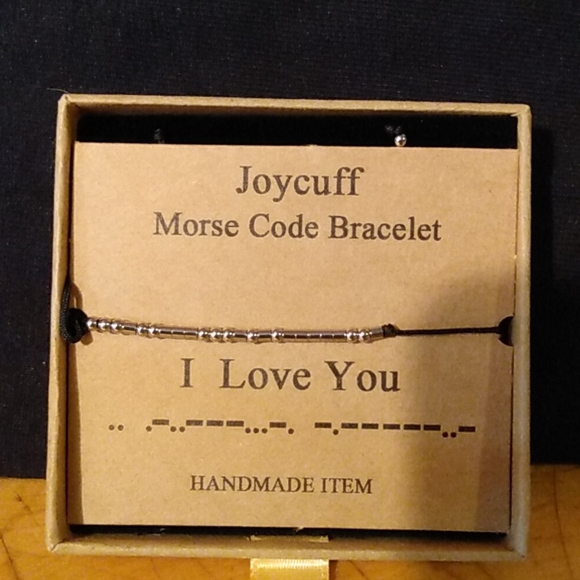 Morse Code Bracelet. I Love You - Picture 1 of 3